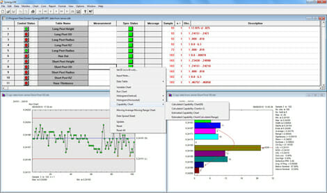 This is a screen shot of the Synergy 100 SPC software showing Capability Chart options. This is a screen shot of the Synergy 100 SPC software showing Capability Chart options.
